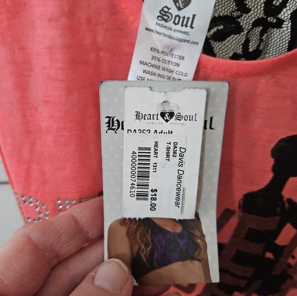 Heart and Soul Dance Tank Top, NEW, size XL - Picture 2 of 4